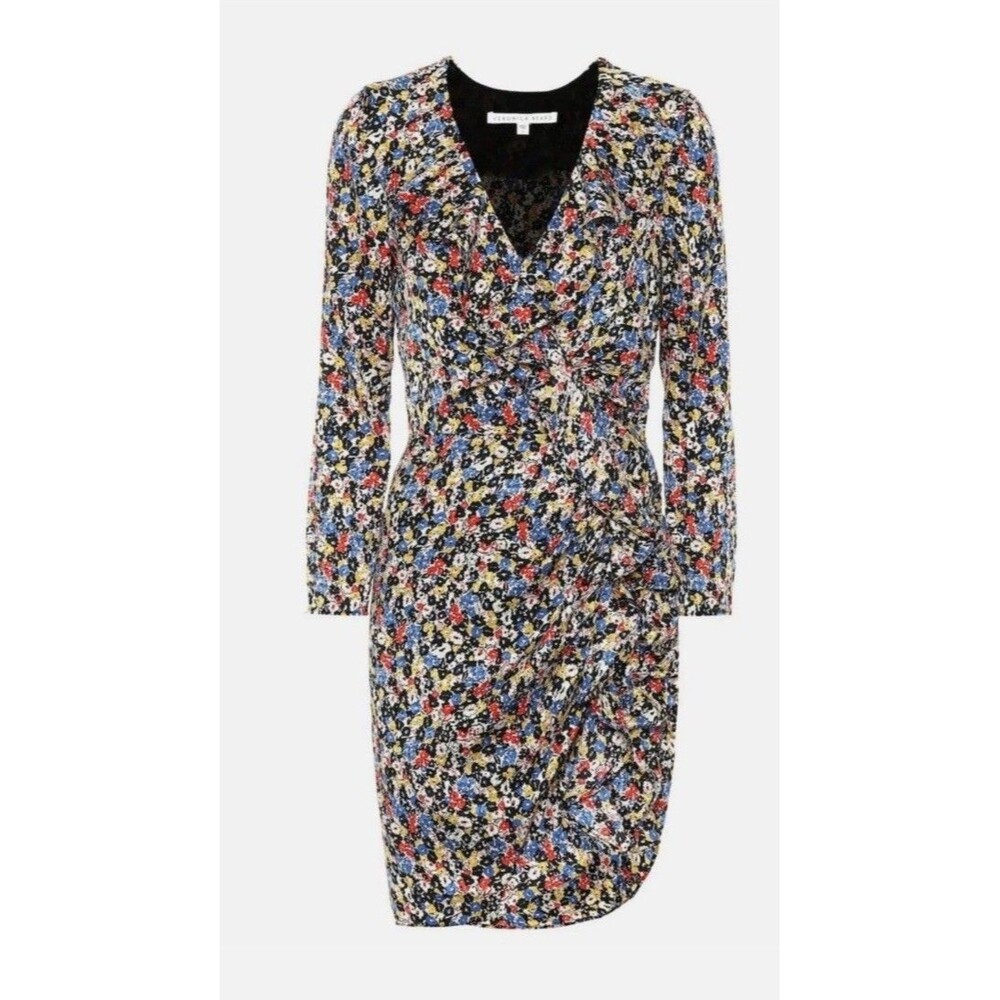 $595 VERONICA BEARD Minna Floral Ruffle Silk Blend Mini Dress 2
